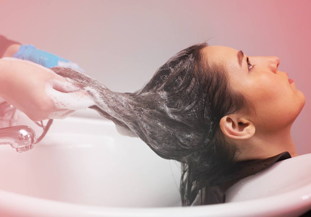 Washing hair upside down